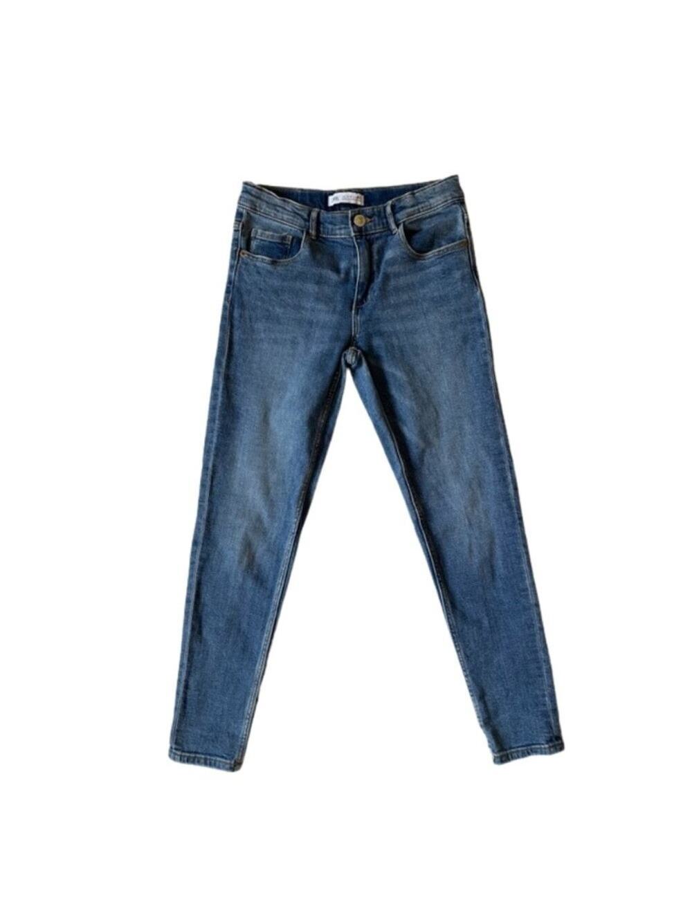 ZARA Skinny Jeans The Skinny Adjustable inner waistband Size 11-12 Blue